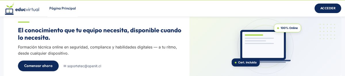 Portada del campus EducVirtual en cursos.educvirtual.cl